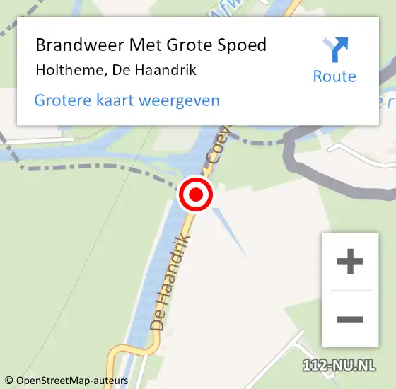 Locatie op kaart van de 112 melding: Brandweer Met Grote Spoed Naar Holtheme, De Haandrik op 9 mei 2016 18:56