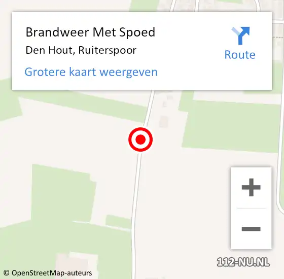 Locatie op kaart van de 112 melding: Brandweer Met Spoed Naar Den Hout, Ruiterspoor op 9 mei 2016 19:07