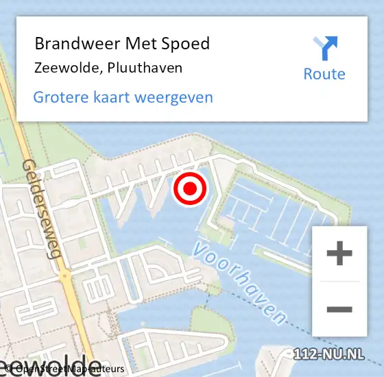 Locatie op kaart van de 112 melding: Brandweer Met Spoed Naar Zeewolde, Pluuthaven op 9 mei 2016 19:40
