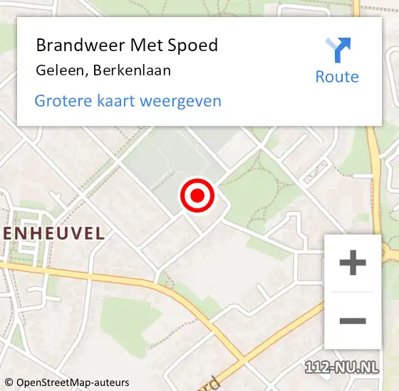 Locatie op kaart van de 112 melding: Brandweer Met Spoed Naar Geleen, Berkenlaan op 9 mei 2016 21:40