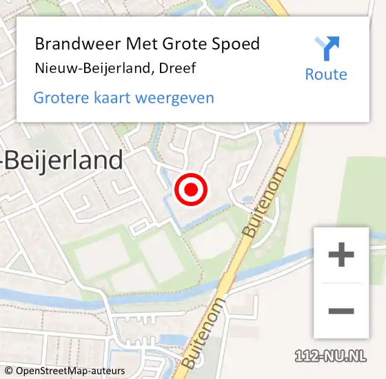 Locatie op kaart van de 112 melding: Brandweer Met Grote Spoed Naar Nieuw-Beijerland, Dreef op 9 mei 2016 22:32