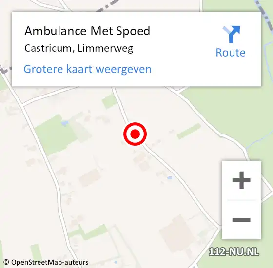 Locatie op kaart van de 112 melding: Ambulance Met Spoed Naar Castricum, Limmerweg op 10 mei 2016 07:29