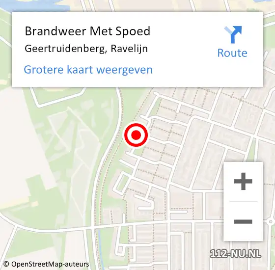 Locatie op kaart van de 112 melding: Brandweer Met Spoed Naar Geertruidenberg, Ravelijn op 10 mei 2016 12:38