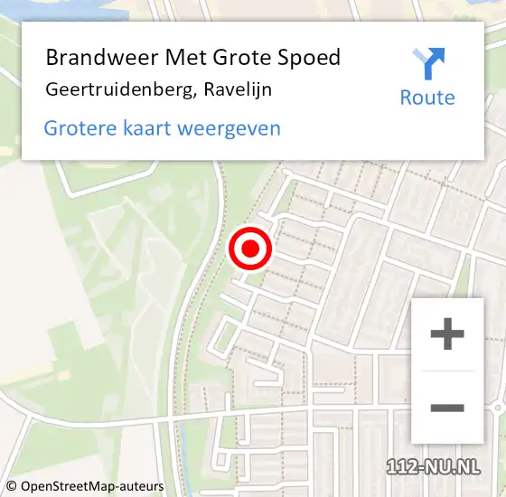 Locatie op kaart van de 112 melding: Brandweer Met Grote Spoed Naar Geertruidenberg, Ravelijn op 10 mei 2016 12:49