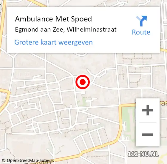 Locatie op kaart van de 112 melding: Ambulance Met Spoed Naar Egmond aan Zee, Wilhelminastraat op 14 december 2013 15:04