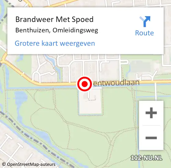 Locatie op kaart van de 112 melding: Brandweer Met Spoed Naar Benthuizen, Omleidingsweg op 10 mei 2016 15:33