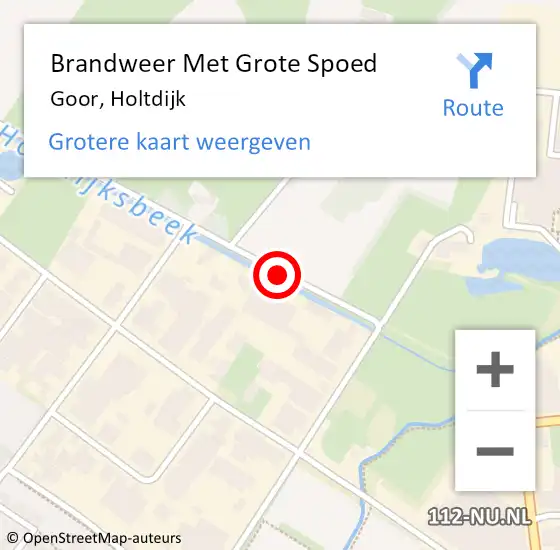 Locatie op kaart van de 112 melding: Brandweer Met Grote Spoed Naar Goor, Holtdijk op 10 mei 2016 16:06