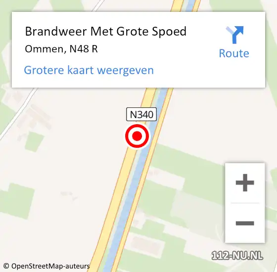 Locatie op kaart van de 112 melding: Brandweer Met Grote Spoed Naar Ommen, N48 hectometerpaal: 99,3 op 10 mei 2016 17:03