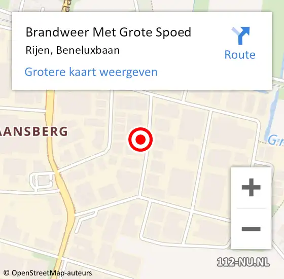 Locatie op kaart van de 112 melding: Brandweer Met Grote Spoed Naar Rijen, Beneluxbaan op 10 mei 2016 17:54