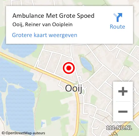 Locatie op kaart van de 112 melding: Ambulance Met Grote Spoed Naar Ooij, Reiner Van Ooiplein op 10 mei 2016 20:24