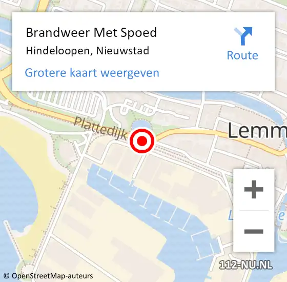 Locatie op kaart van de 112 melding: Brandweer Met Spoed Naar Hindeloopen, Nieuwstad op 10 mei 2016 21:58