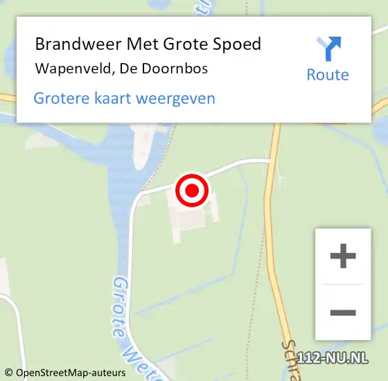 Locatie op kaart van de 112 melding: Brandweer Met Grote Spoed Naar Wapenveld, De Doornbos op 14 december 2013 16:18