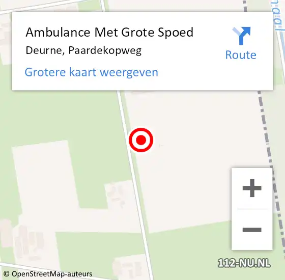 Locatie op kaart van de 112 melding: Ambulance Met Grote Spoed Naar Deurne, Paardekopweg op 11 mei 2016 07:20