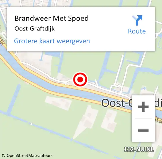 Locatie op kaart van de 112 melding: Brandweer Met Spoed Naar Oost-Graftdijk op 11 mei 2016 08:23