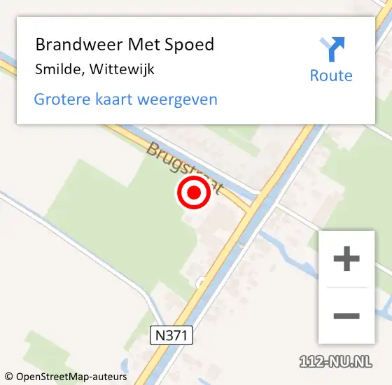 Locatie op kaart van de 112 melding: Brandweer Met Spoed Naar Smilde, Wittewijk op 11 mei 2016 08:37