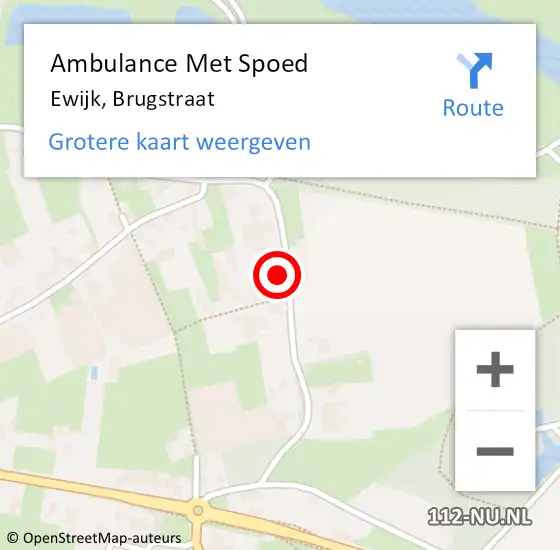 Locatie op kaart van de 112 melding: Ambulance Met Spoed Naar Ewijk, Brugstraat op 11 mei 2016 09:31