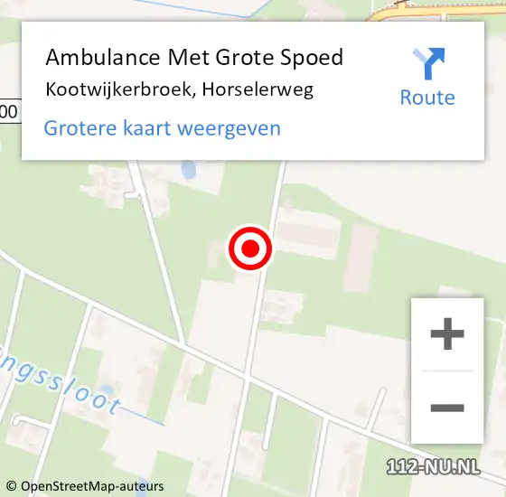 Locatie op kaart van de 112 melding: Ambulance Met Grote Spoed Naar Kootwijkerbroek, Horselerweg op 11 mei 2016 12:15