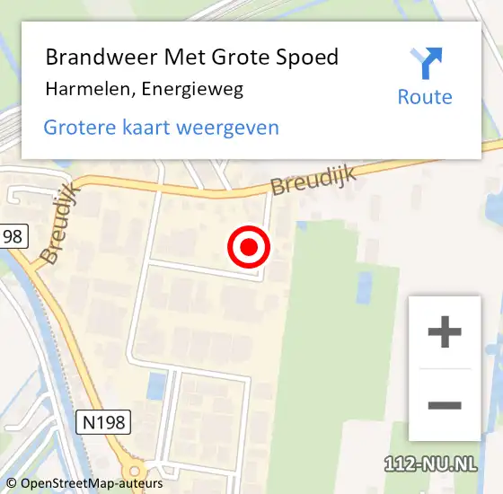 Locatie op kaart van de 112 melding: Brandweer Met Grote Spoed Naar Harmelen, Energieweg op 14 december 2013 16:54