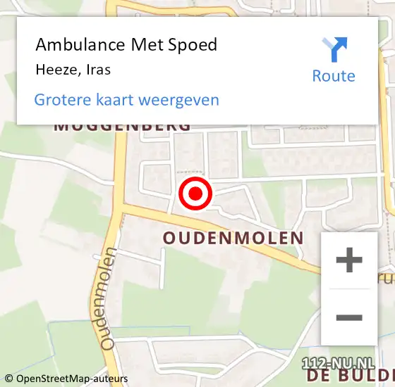 Locatie op kaart van de 112 melding: Ambulance Met Spoed Naar Heeze, Iras op 11 mei 2016 12:23