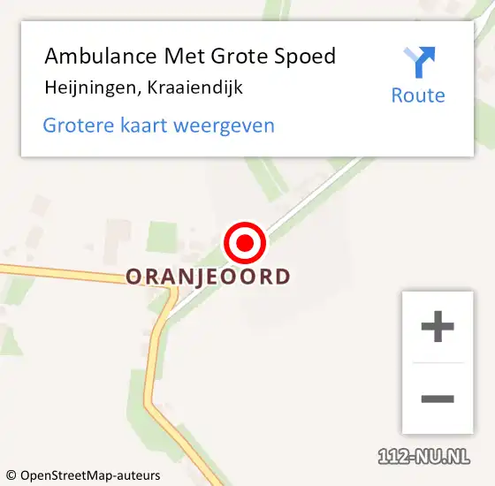 Locatie op kaart van de 112 melding: Ambulance Met Grote Spoed Naar Heijningen, Kraaiendijk op 11 mei 2016 12:53