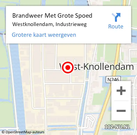 Locatie op kaart van de 112 melding: Brandweer Met Grote Spoed Naar Westknollendam, Industrieweg op 11 mei 2016 13:00