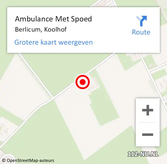 Locatie op kaart van de 112 melding: Ambulance Met Spoed Naar Berlicum, Koolhof op 11 mei 2016 13:34