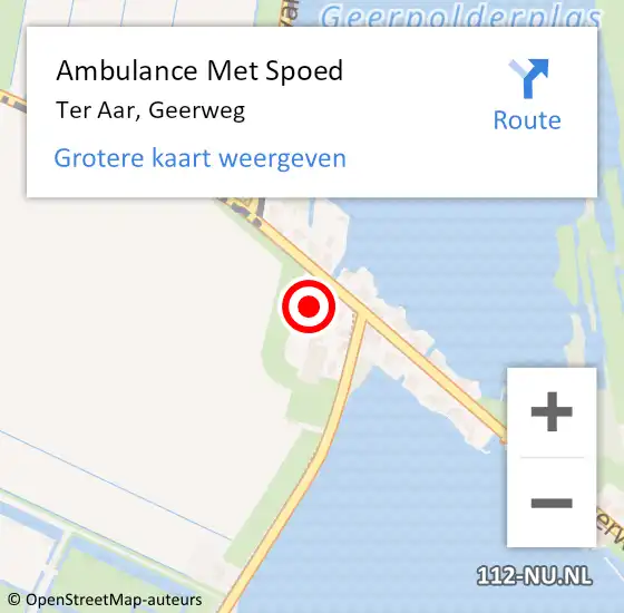 Locatie op kaart van de 112 melding: Ambulance Met Spoed Naar Ter Aar, Geerweg op 11 mei 2016 14:24