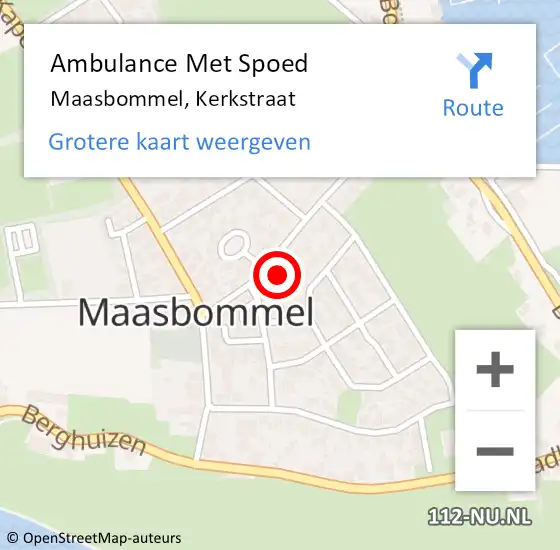 Locatie op kaart van de 112 melding: Ambulance Met Spoed Naar Maasbommel, Kerkstraat op 11 mei 2016 16:14