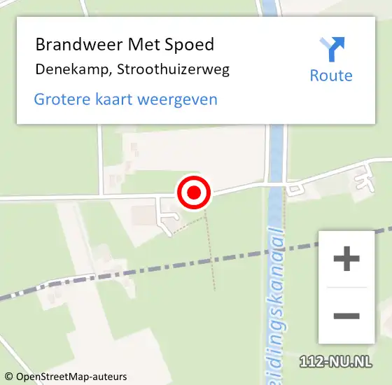 Locatie op kaart van de 112 melding: Brandweer Met Spoed Naar Denekamp, Stroothuizerweg op 11 mei 2016 16:23