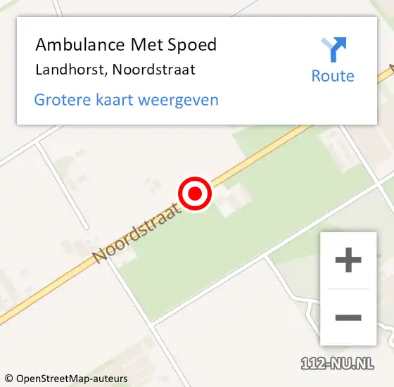 Locatie op kaart van de 112 melding: Ambulance Met Spoed Naar Landhorst, Noordstraat op 11 mei 2016 16:39