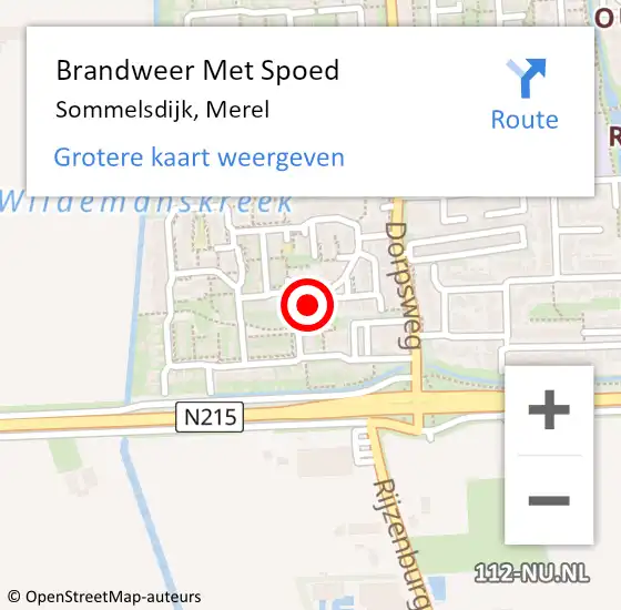 Locatie op kaart van de 112 melding: Brandweer Met Spoed Naar Sommelsdijk, Merel op 11 mei 2016 17:34