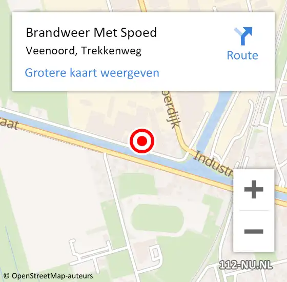 Locatie op kaart van de 112 melding: Brandweer Met Spoed Naar Veenoord, Trekkenweg op 11 mei 2016 17:45