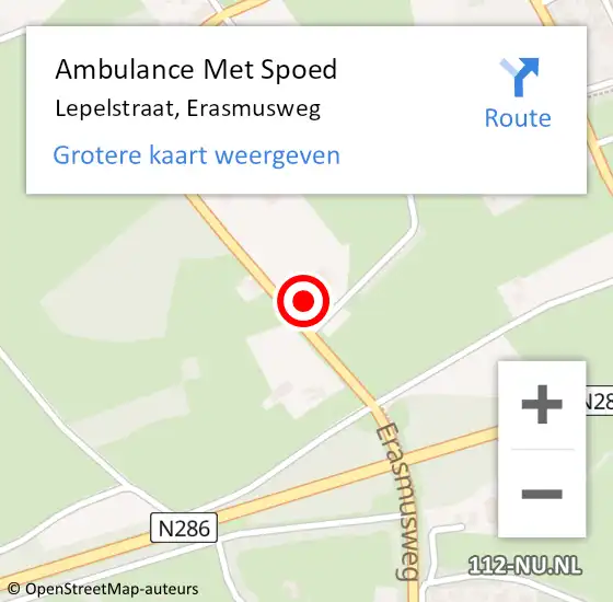 Locatie op kaart van de 112 melding: Ambulance Met Spoed Naar Lepelstraat, Erasmusweg op 11 mei 2016 18:14