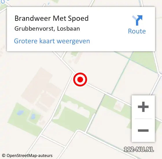 Locatie op kaart van de 112 melding: Brandweer Met Spoed Naar Grubbenvorst, Losbaan op 11 mei 2016 18:14