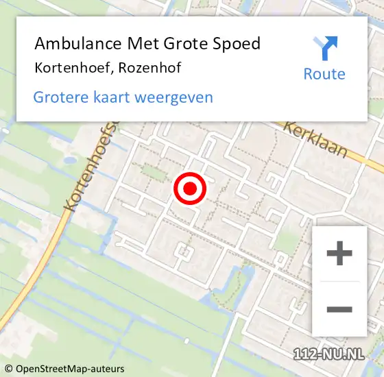 Locatie op kaart van de 112 melding: Ambulance Met Grote Spoed Naar Kortenhoef, Rozenhof op 14 december 2013 17:51