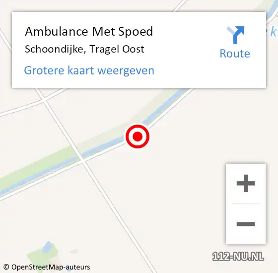 Locatie op kaart van de 112 melding: Ambulance Met Spoed Naar Schoondijke, Tragel Oost op 11 mei 2016 19:11