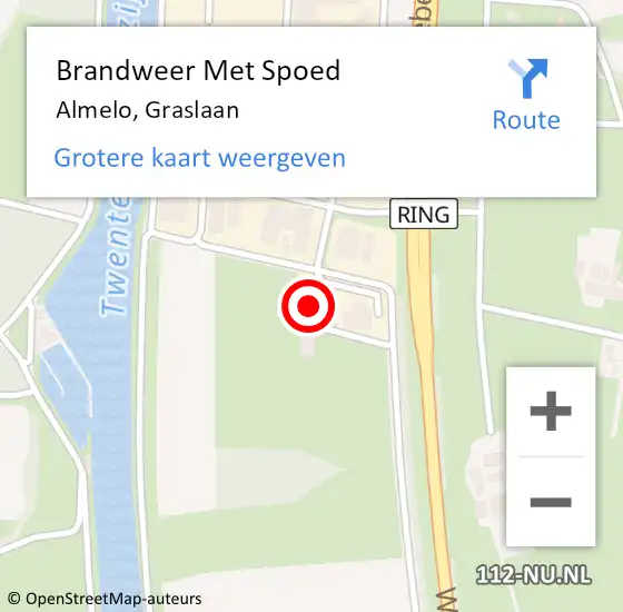 Locatie op kaart van de 112 melding: Brandweer Met Spoed Naar Almelo, Graslaan op 11 mei 2016 19:34