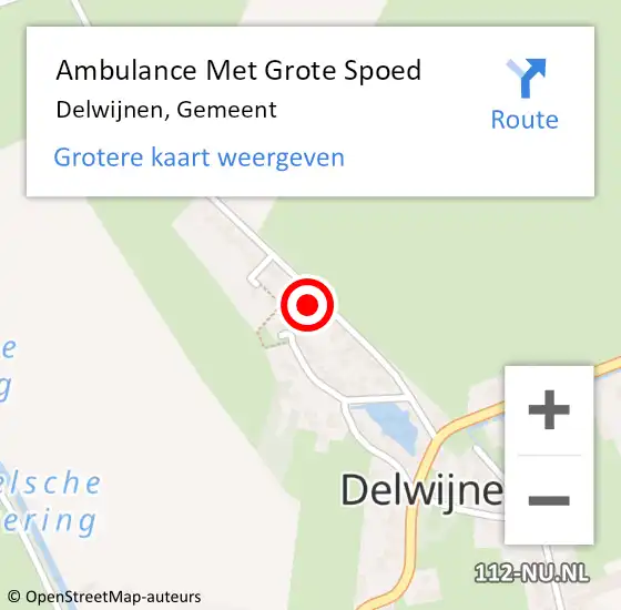 Locatie op kaart van de 112 melding: Ambulance Met Grote Spoed Naar Delwijnen, Gemeent op 11 mei 2016 20:31