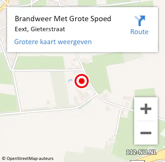 Locatie op kaart van de 112 melding: Brandweer Met Grote Spoed Naar Eext, Gieterstraat op 11 mei 2016 20:33