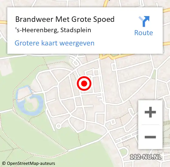 Locatie op kaart van de 112 melding: Brandweer Met Grote Spoed Naar 's-Heerenberg, Stadsplein op 11 mei 2016 20:56