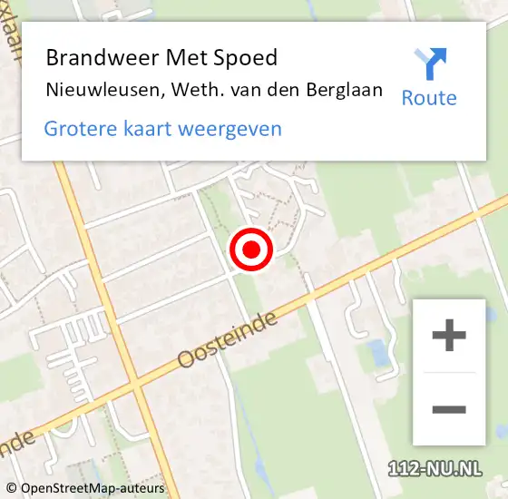 Locatie op kaart van de 112 melding: Brandweer Met Spoed Naar Nieuwleusen, Weth. van den Berglaan op 11 mei 2016 22:06