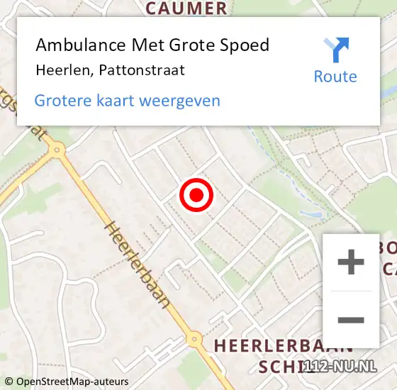 Locatie op kaart van de 112 melding: Ambulance Met Grote Spoed Naar Heerlen, Pattonstraat op 14 december 2013 18:29