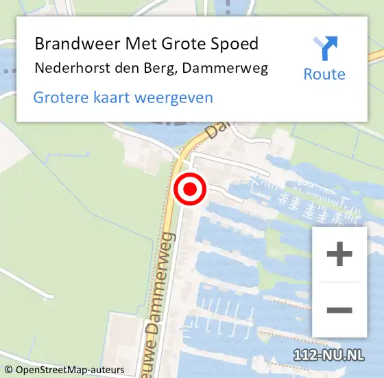 Locatie op kaart van de 112 melding: Brandweer Met Grote Spoed Naar Nederhorst den Berg, Dammerweg op 12 mei 2016 01:27