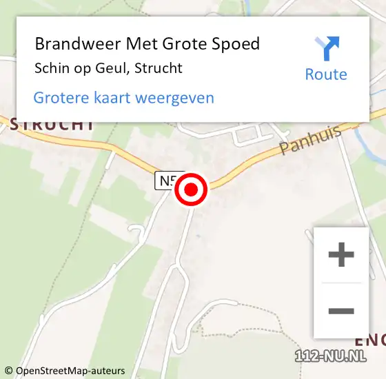 Locatie op kaart van de 112 melding: Brandweer Met Grote Spoed Naar Schin op Geul, Strucht op 12 mei 2016 02:57