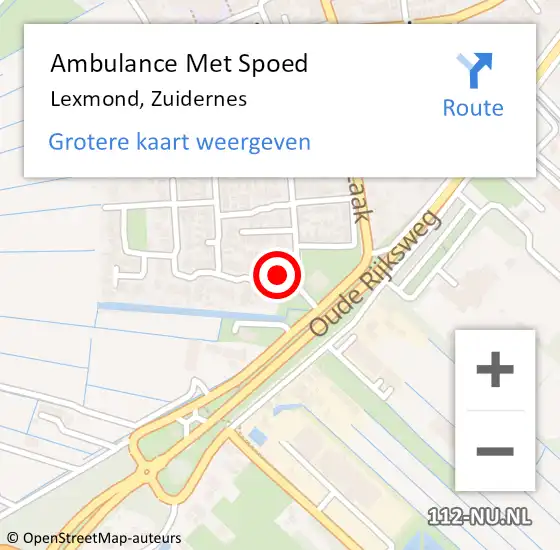 Locatie op kaart van de 112 melding: Ambulance Met Spoed Naar Lexmond, Zuidernes op 12 mei 2016 07:32