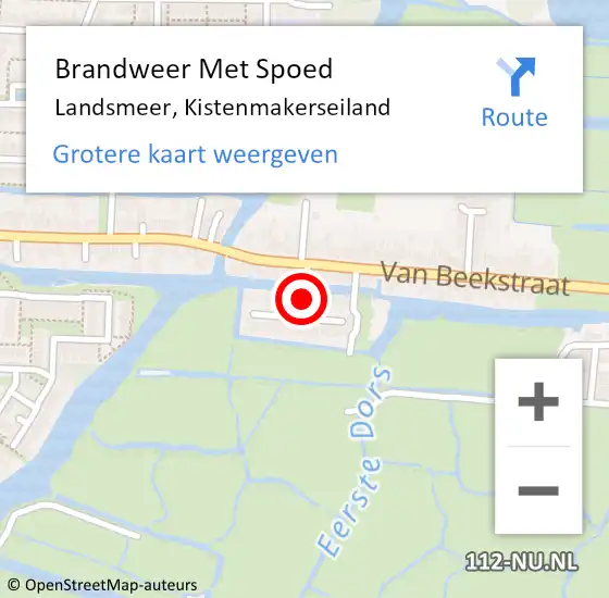 Locatie op kaart van de 112 melding: Brandweer Met Spoed Naar Landsmeer, Kistenmakerseiland op 12 mei 2016 08:20