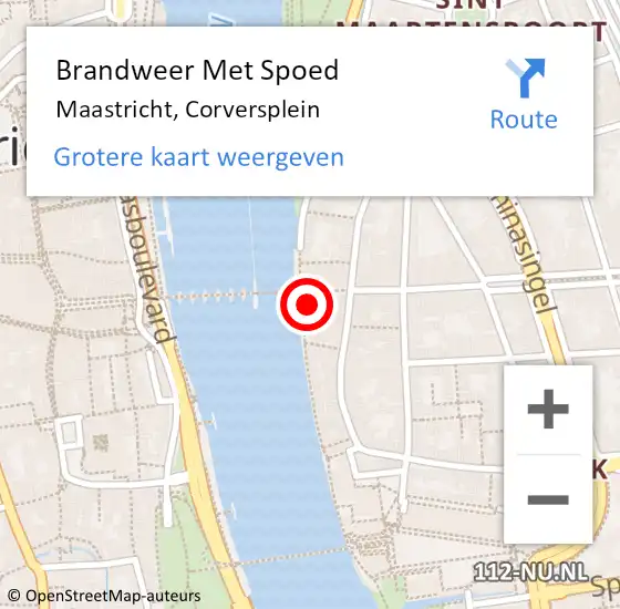 Locatie op kaart van de 112 melding: Brandweer Met Spoed Naar Maastricht, Corversplein op 12 mei 2016 11:38