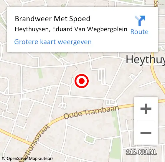 Locatie op kaart van de 112 melding: Brandweer Met Spoed Naar Heythuysen, Eduard Van Wegbergplein op 12 mei 2016 11:40