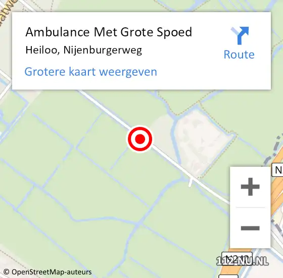 Locatie op kaart van de 112 melding: Ambulance Met Grote Spoed Naar Heiloo, Nijenburgerweg op 12 mei 2016 17:26