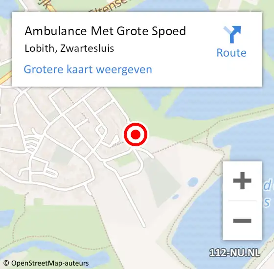 Locatie op kaart van de 112 melding: Ambulance Met Grote Spoed Naar Lobith, Zwartesluis op 12 mei 2016 18:29